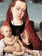 Juan de Flandes Virgin and Child before a Landscape painting